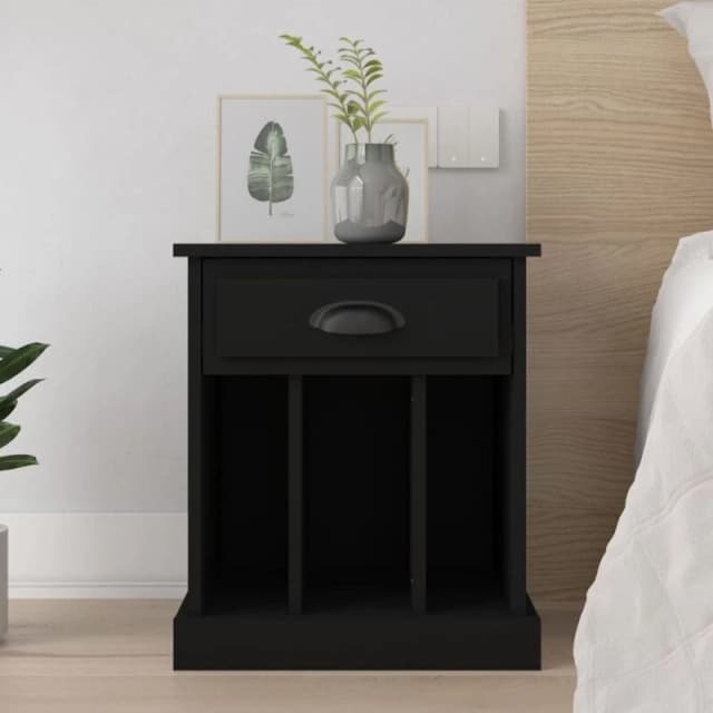 VIDAXL Bedside Cabinet Black 43x36x50cm Vidaxl 8720845792367