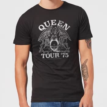 Queen Tour 75 Mens T-Shirt - Black - 3XL - Black