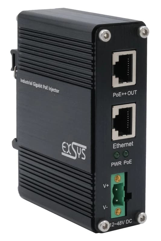 EXSYS PoE++ Gigabit Injector 90W. -40°C to +80°C