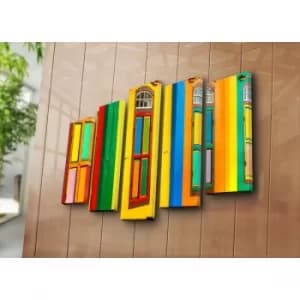 5PATK-62 Multicolor Decorative Canvas Painting (5 Pieces)