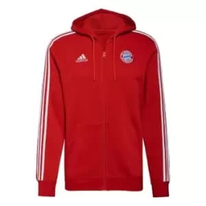 adidas FC Bayern 3-Stripes Full-Zip Hoodie Mens - Red