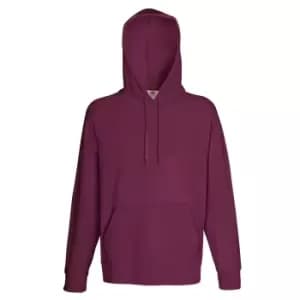 Fruit Of The Loom Mens Lightweight Hooded Sweatshirt / Hoodie (240 GSM) (2XL) (Burgundy)