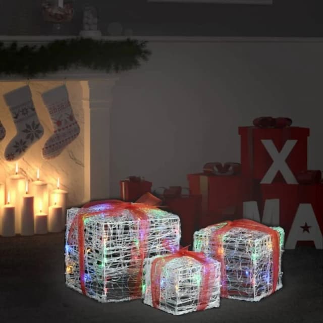 VIDAXL Vidaxl - Decorative Acrylic Christmas Gift Boxes 3 pcs Colourful 8720286434154