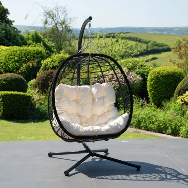 Artemis Home Hebden Garden Hanging Egg Chair in White White Unisex