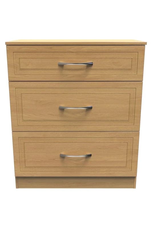 Ready Assembled 2 U Oxford 3 Drawer Deep Chest (Ready Assembled) in Light Oak Light Oak Unisex
