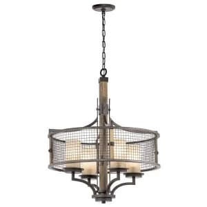 Multi Arm Chandelier 4 Light Mesh Iron Finish, E27