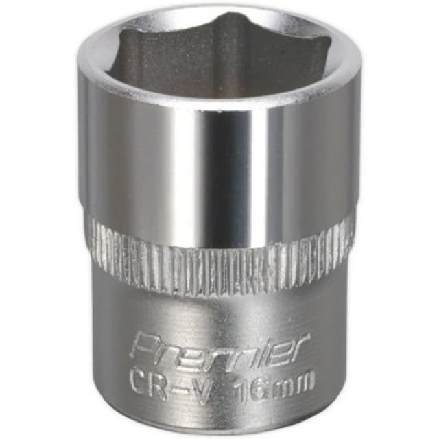 Loops 16mm Forged Steel Drive Socket - 3/8" Square Drive - Chrome Vanadium Socket Metallics