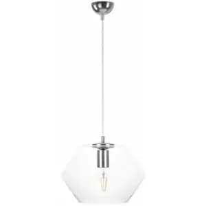 Keter Eve Dome Pendant Ceiling Light Silver, 30cm, 1x E27
