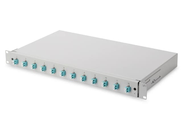 Digitus Fiber optic splice box. 1U. equipped. 12x LC DX. OM3