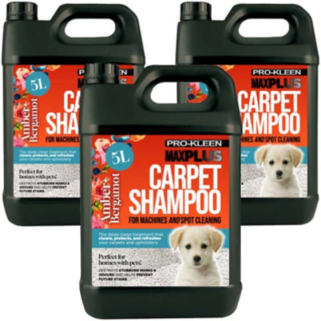 ProKleen Carpet Cleaning Shampoo Odour Remover Amber & Bergamot Scent 3 x 5L Clear unisex