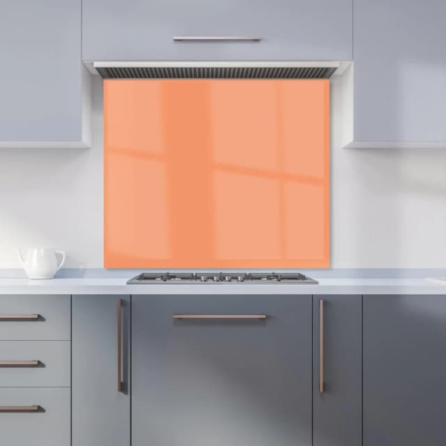 Warren Reed - Designer Faded Orange Kitchen Splashback Size: 600mm x 750mm Orange Unisex 600mm x 750mm