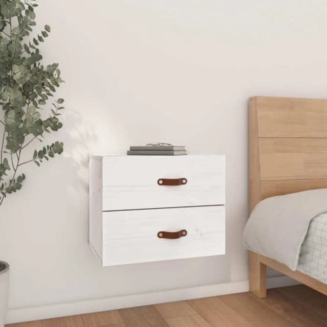 Vidaxl Wall-mounted Bedside Cabinet Bedroom Furniture Floating Bedside Wall Unit Floating Nightstand Wall Bedside Cabinet With Drawer White 820