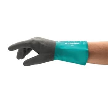 Alphatec 58-530W Green/Black Nitrile Gloves - Size 8