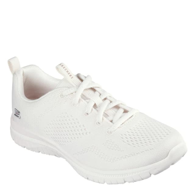 Skechers Engineered Mesh Lace-Up W Memory F Slip On Trainers Womens Off White female 2 (35)