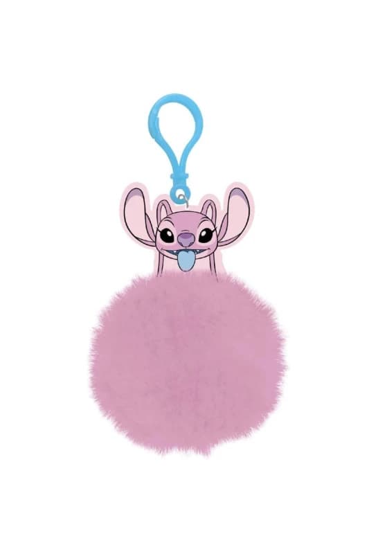 Lilo & Stitch Pom Pom Angel Keyring in Pink Pink Unisex One Size