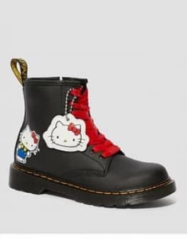 Dr Martens Girls 1460 Printed Hello Kitty 8 Lace Boot - Black