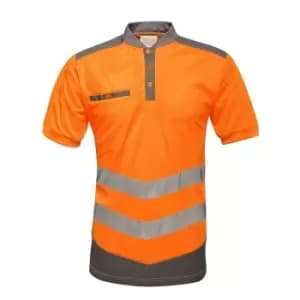 Regatta Mens Tactical Hi Vis Polo Shirt (M) (Orange/Grey)