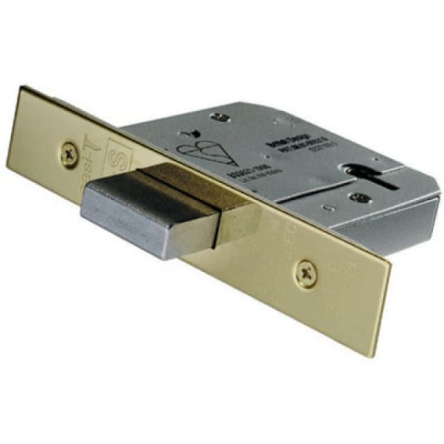 Loops 76mm 5 Lever Mechanism BS Deadlock Stainless Brass Door Security Latch Metallics unisex