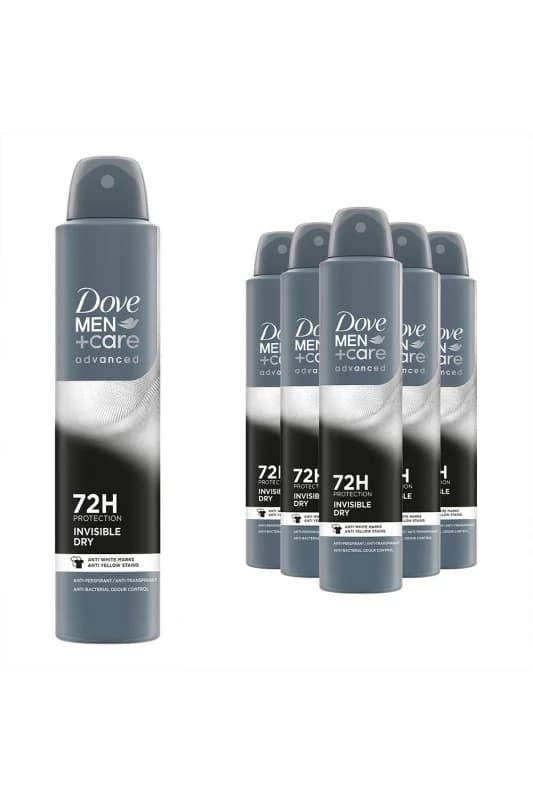 Dove 6x 'Anti-Perspirant' Men+Care Adv Invisible Dry Deo, 200ml Grey male