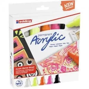 edding 5000 Acrylic Marker Chisel Tip 5-10mm Line Assorted Neon