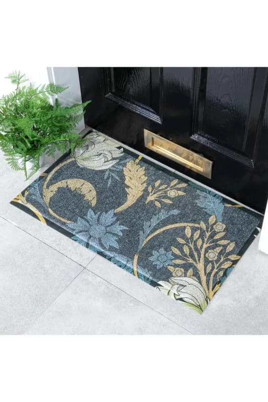 Native Natural Blue William Morris Pattern Doormat (70 X 40Cm)