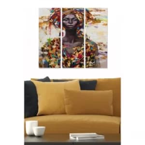 MDF7436501594534 Multicolor Decorative MDF Painting (3 Pieces)