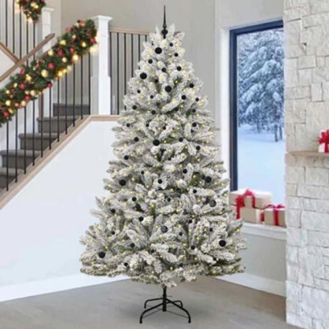 Vidaxl Artificial Christmas Tree Green And White 270 Cm Pvc And Metal