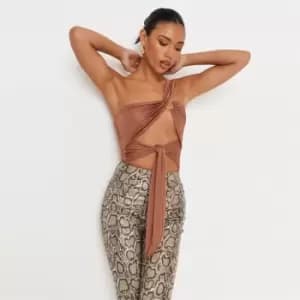 Missguided Co Ring Detail Bodysuit - Brown