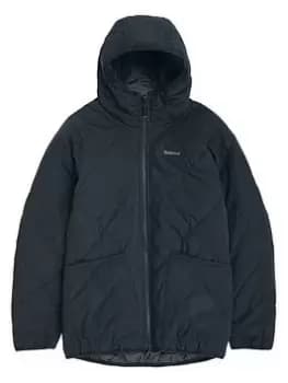 Barbour Boys Hooded Liddesdale Quilt Jacket - Black, Size Age: 10-11 Years