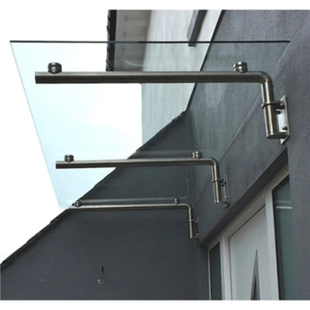Monstershop Glass Door Canopy & Brackets, 180cm W, 80cm D White