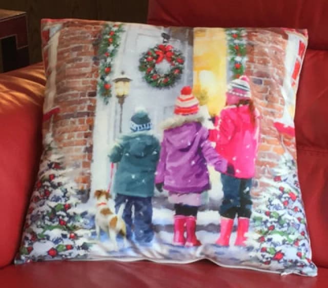 Luxury Living Carol Singers 18" Christmas Cushion