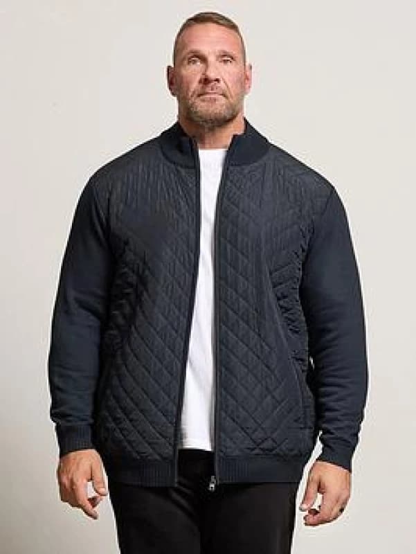 BadRhino BadRhino Men Diamond Quilted Jacket in Mid Navy Size: large Mid Navy L Male 5063589340399