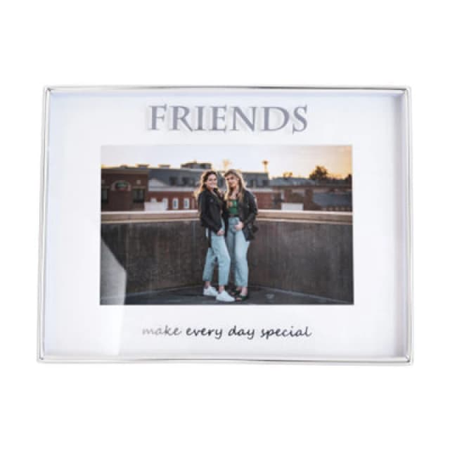 Happy Homewares Contemporary Silver Plated Friends 4X6 Picture Frame For Wall Or Table
