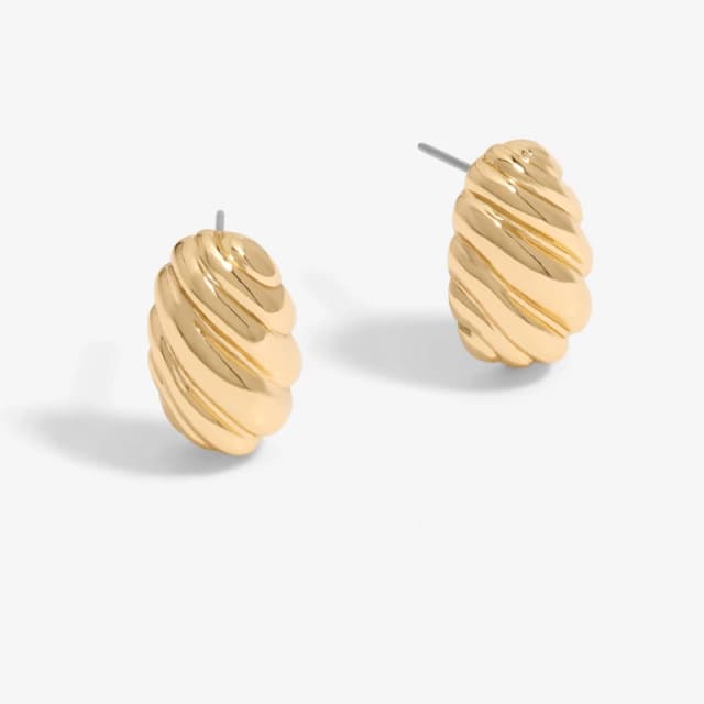 Mood Mood Gold Polished Quilted Stud Earrings Gold