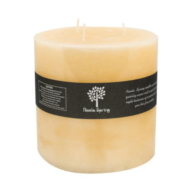 Nicola Spring Round 3 Wick Vanilla Pillar Candle - 130 Hours - Ivory