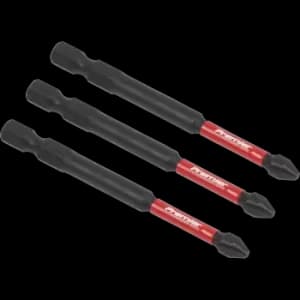 Sealey Impact Power Tool Phillips Screwdriver Bits PH2 75mm Pack of 3
