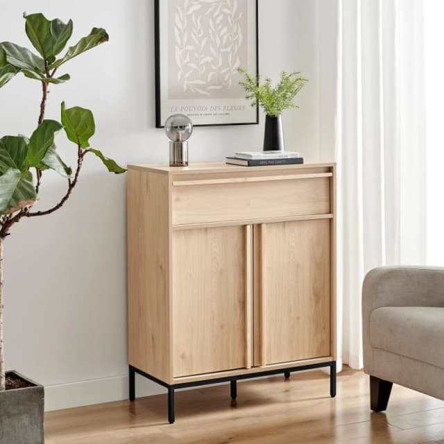 FurnitureboxUK FurnitureboxUK Svit Small Storage Sideboard in Light Oak Light Oak One Size Unisex 5060661188115