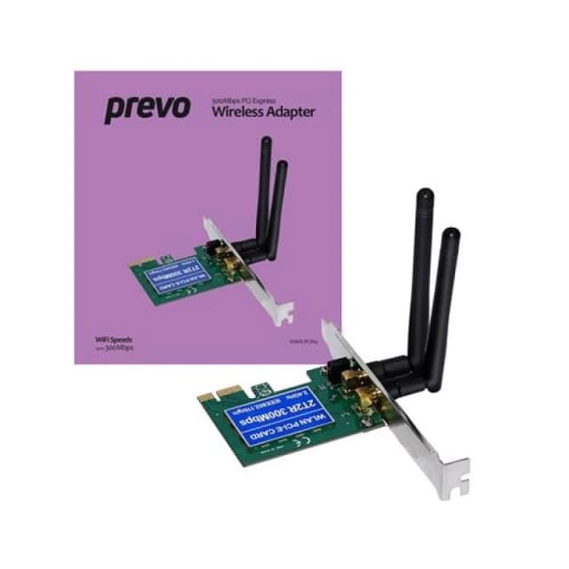 Prevo Prevo 300mbps N300 PCI Express Wireless Adapter with Additional Low Profile Bracket NPPRE-WAVE-PCW4