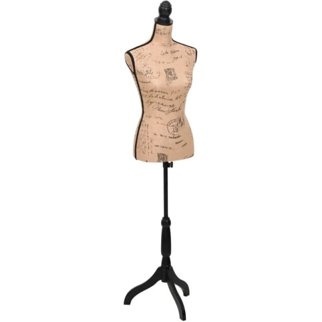 vidaXL Ladies Bust Display Bust Brown Black Jute Female Mannequin Display, Brown 30029