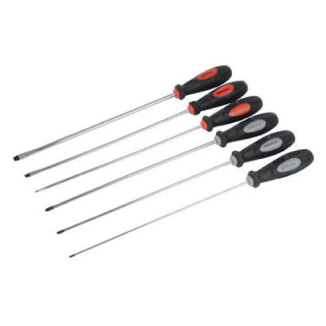 Loops 6 Piece 325mm Extra Long Screwdriver Set Phillips Slotted 5.5mm 6.5mm 8.0mm Multi