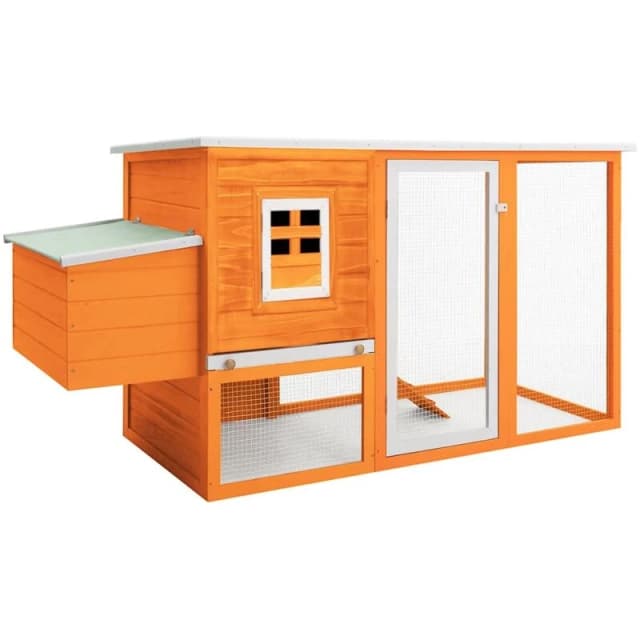 vidaXL Outdoor Chicken Cage Hen House with 1 Egg Cage Wood Coop Carrier House