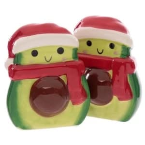 Christmas Avocado Ceramic Salt and Pepper Set