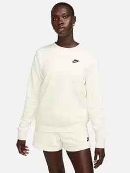 Nike NSW Club Fleece Crew Sweatshirt - Cream, Size 2XL, Women