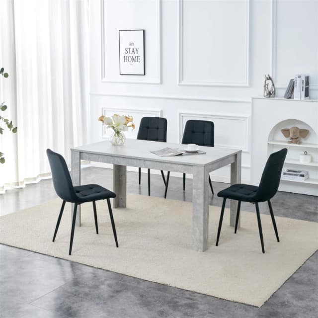 KOSY KOALA KOSY KOALA Dining Table Set with 4 Chairs Dining Room and Kitchen table set of 4 in Grey Grey One Size Unisex 5060711585352
