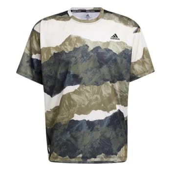 adidas Earth Graphic Yoga T-Shirt Mens - Focus Olive / Black