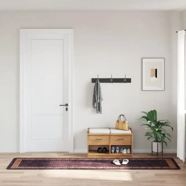 VIDAXL Rug Washable 80x300cm Black and Gold Anti Slip Vidaxl 8720286653630