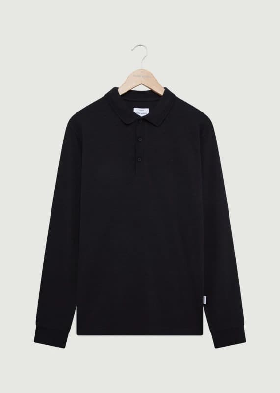 Peter Werth Mens Barone LS Polo Shirt in Black Size: Small Black Male S