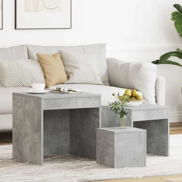 VIDAXL Nesting Tables 3 pcs Concrete Grey Engineered Wood Vidaxl 8720286611364