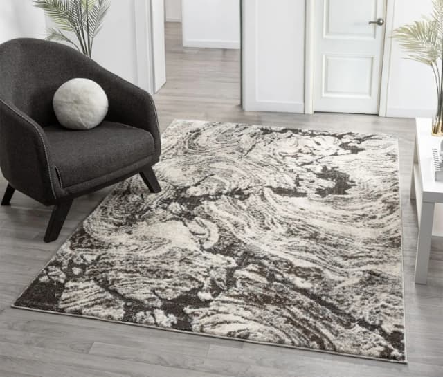 Eleanor Modern Embossed Contemporary Living Room Area Rug - Abstract Design,grey,200 X 290 Cm