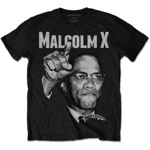 Malcolm X - Pointing Unisex Large T-Shirt - Black